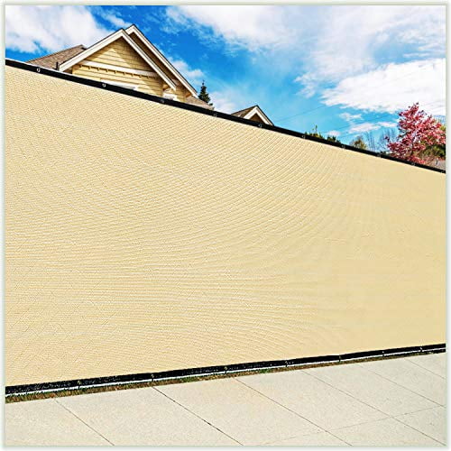 ColourTree 6' x 50' Beige Fence Privacy Screen Windscreen Cover Fabric Shade Tarp Netting Mesh Cloth - Commercial Grade 170 GSM - Cable Zip Ties Included - We Make Custom Size