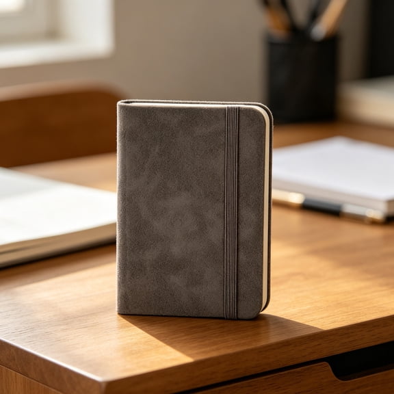 Bcylexb Vintage Leather Journal Notebook With Elastic Band, A5 Soft Cover Executive Diary for Business Men Classic Lined Notepad for Work & Home Office