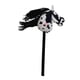 thumbnail image 5 of Caballo de peluche con palo, juguete de palo con cabeza de animal de peluche divertido de dibujos animados para niños, regalo de vacaciones En y negro, 5 of 8