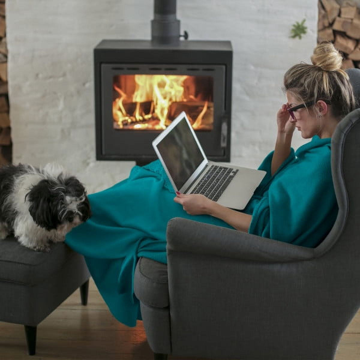 Lagoon Teal Throw Blanket for Couch - Oversized, Lightweight Home Decor Accent - Ultra-Soft Fabric for Breathable Warmth-Lavish Home