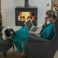 thumbnail image 5 of Lagoon Teal Throw Blanket for Couch - Oversized, Lightweight Home Decor Accent - Ultra-Soft Fabric for Breathable Warmth-Lavish Home, 5 of 5