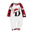 thumbnail image 3 of Odeerbi Christmas Pajamas for Family Holiday Long Sleeve Initial Name Family Christmas Pajamas Matching Sets Baby Printed Home Wear Two-Piece Sleepwear Xmas Family Matching PJs Set Red, 3 of 7