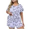 thumbnail image 2 of Fengactive Women's Plus Size Pajama Set Cute Cartoon Print Sleepwear Short Sleeve Top and Shorts Loungewear, 2 of 5