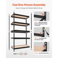 thumbnail image 6 of VEVOR Storage Shelves, 5-Tier Adjustable, 2000 lbs Capacity, Heavy Duty Garage Storage Shelving Unit, Metal Utility Rack Shelf, for Kitchen Pantry Basement Bathroom, 32.36" W x 16.34" D x 62.76" H, 6 of 9