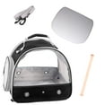 thumbnail image 5 of Halinfer Transparent Portable Adjustable Cockatiel Bird Carrier Bag with Perch & Tray, Side Window, Collapsible, Black, 5 of 5