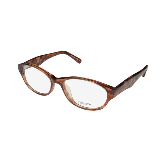 NEW VERA WANG V353 MENS/WOMENS DESIGNER FULL-RIM BROWN FRAME DEMO LENSES 51-15-135 EYEGLASSES/EYE GLASSES