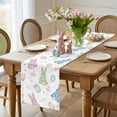thumbnail image 4 of Easter Rabbit Table Runner 36 Inches Long for Kitchen Dining, Country Pastel Cartoon Cute Bunny Eggs Dresser Scarf Farmhouse, Dining Table Decorations for Wedding/Parties, 13 x 36 In, 4 of 8
