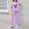 thumbnail image 5 of EnJoCho Preschool Girls Matching Shirt and Shorts Set for First Day of School Girls Summer Clothes Leopard Print Short Sleeve Crewneck T-Shirts and Elastic Waist Casual Pants 2 Pcs Outfits, 5 of 6