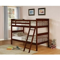 Coaster Parker Twin Over Twin Wood Bunk Bed, Cappuccino