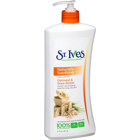 St. Ives Body Lotion, Oatmeal and Shea Butter, 21 Ounce (Pack of 4)