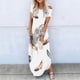 thumbnail image 1 of ICHUANYI Clearance Women's Dresses Summer Casual Rounk Neck Short Sleeve Pockets Printing Long Dress(White, XXL) ICHUANYI WER2023081110592, 1 of 5
