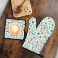 thumbnail image 6 of Pioneer Flower Floral Print Pattern 1-Pack Oven Mitts Set, Heat Resistant Kitchen Gloves, 7.7" X 12", 6 of 6