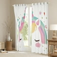 thumbnail image 3 of Castle Fairy Girly Magical Horse Blackout Curtains Set of 2 (52x84 Each),Kawaii Rainbow Unicorn Window Curtains,Cartoon Animal Curtains and Drapes,Lightweight Room Decor, 3 of 6