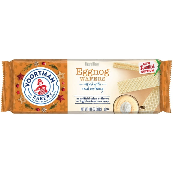VOORTMAN BAKERY Eggnog Wafers, Baked with Real Nutmeg - 10.6 oz