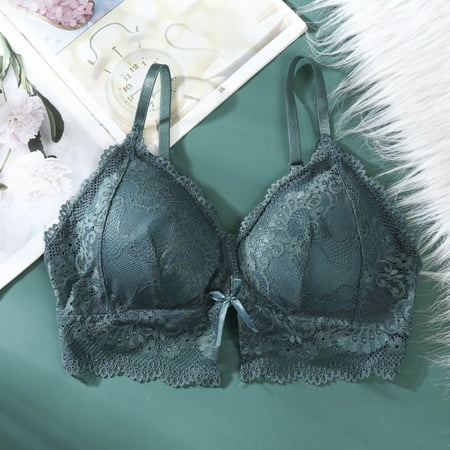 

Women Sexy Lace Bra Female Bralette Push Up Seamless Tube Tops Lingerie Underwear Brassieres Green