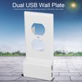 thumbnail image 2 of Plaque Murale de Charge Double USB Double Prise de Courant Bande de Remplacement Trou Rond, 2 of 10