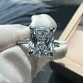 thumbnail image 3 of K-KED Classic Engagement Ring for Women Cushion Cut Cubic Zirconia 925 Sterling Silver, 3 of 9