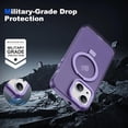 thumbnail image 2 of for iPhone 12 Pro Max Case with Magnetic Invisible Ring Stand [Compatible with Magsafe] [Military Grade Drop Protection] Shockproof Translucent Matte Slim Phone Case for Women Men, Purple, 2 of 7