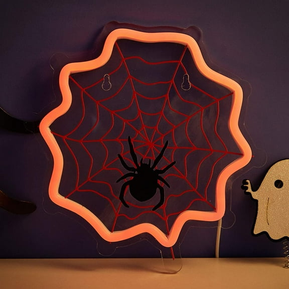 LED Neon Sign For Halloween, USB Powered Neon light Night Light, 3D Wall Art Decor Neon Lamp Neon Signs for Bedroom Living Room for Children Kids Girl Halloween