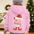 thumbnail image 2 of Staki Christmas Graphic Hoodies Girl Christmas Sweatshirt Casual Pullover Tops Kids Ugly Christmas Hoodies(Pink,8-10 Years), 2 of 7