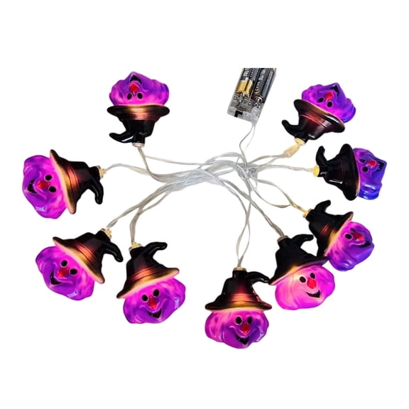 Leeye Halloween Purple String Lights, 17ft 50 LED Waterproof Fairy Lights, Battery Operated 8 Modes Twinkle Lights for Indoor Outdoor Party Garden Home Decor
