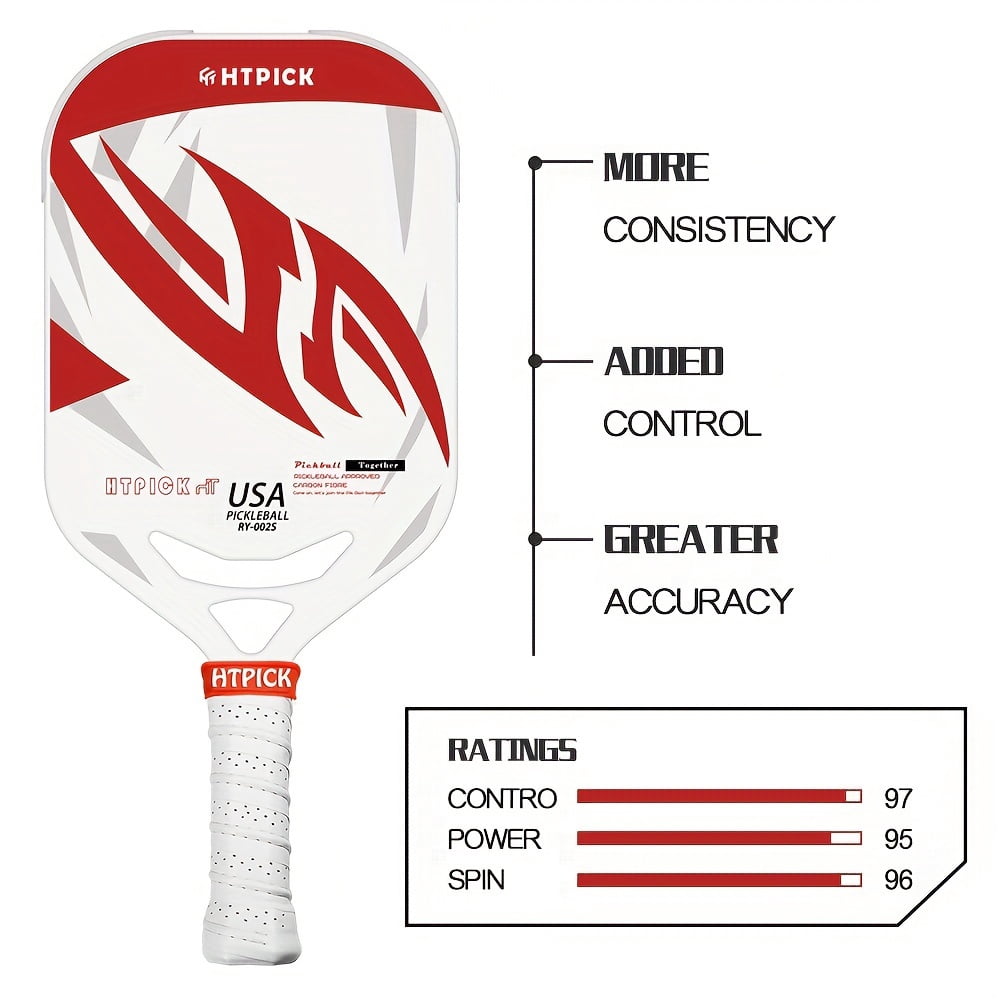 Carbon fiber pickup racket with air throat, hot formed pickup racket for power and control, 14mm polypropylene honeycomb core, textured carbon sand surface