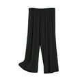 thumbnail image 3 of IDALL Capri Pants Sweatpants Women Capri Pants For Plus Size Cotton Pants For Comfortable Cropped Pants 3XL 7XL Baggy Pants Plus Size Pants Black 3XL, 3 of 6