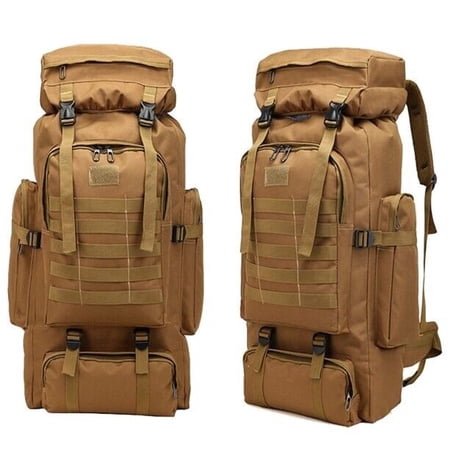 80L Large Military Tactical Backpack Waterproof Hiking Rucksack Army Bag Camping
