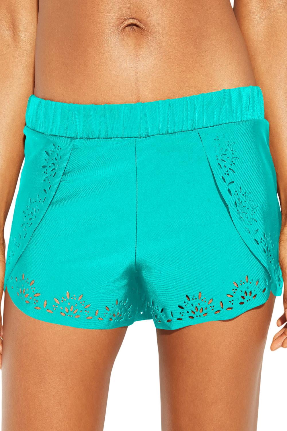 Women's Sky Blue Laser Cut Swim Shorts Walmart Canada
