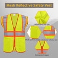 thumbnail image 3 of Reflective Vest Class 2 Safety Vests ANSI with 4 Pockets Zipper High Visibility Construction Uniform, 3 of 5