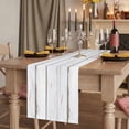 thumbnail image 6 of White Wood Grain Cotton Linen Table Runner for Dining Kitchen, Vintage Farmhouse Wooden Board Wedding Outdoor Party Tablerunners Decoration, Dresser Scarf Coffee Tablecloth Runners 13x72 Inches, 6 of 8