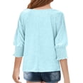 thumbnail image 3 of fatyb Girls Puff 3/4 Sleeve Tops Crew Neck Casual Blouses Kids Girls Summer Tee Shirts for 3-13 Years, 3 of 4