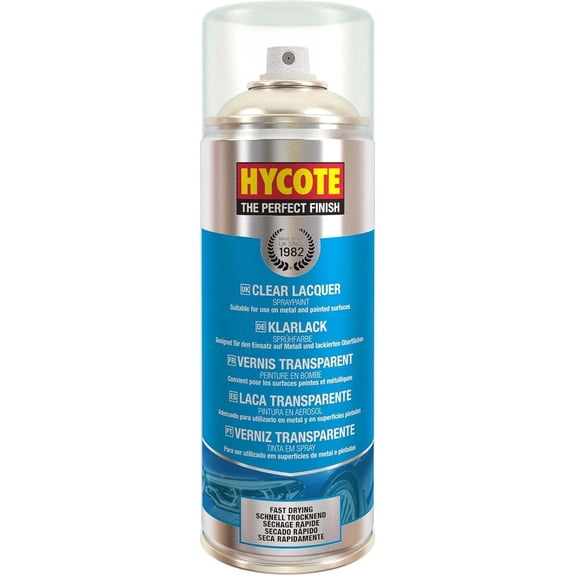 Hycote Clear Coat Spray Paint Lacquer, High Gloss UV Resistant Finish, 13.5 Oz