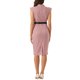 thumbnail image 3 of Vestido de trabajo INSPIRE CHIC para mujer, con mangas cortas, cinturón, diseño vintage de pata de gallo, vestido lápiz ajustado, talla M, color rosa polvo, 3 of 6