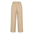 GeNai Summer Pants for Women Petite Capri Pants for Women Linen Trendy