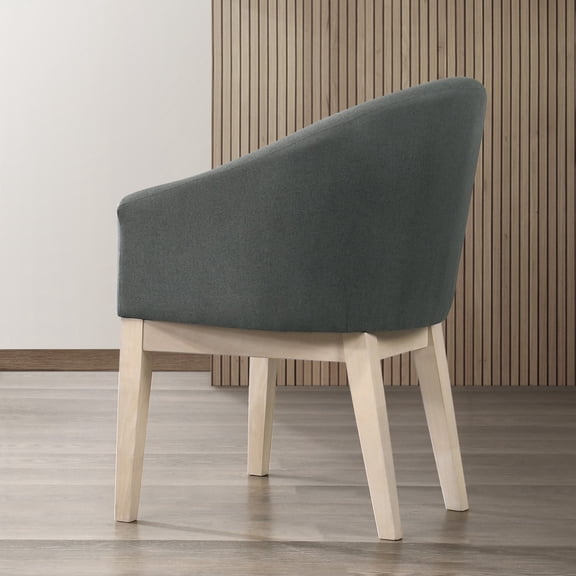 Accent Chairs Neroli Set of 2 Gray Fabric 23" Barrel Accent Chair,Leather Accent Chairs