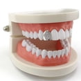thumbnail image 4 of Diamond Single Hip Hop Teeth Caps Teeth Cover Bling Dance Fancy Dress Plata Sunnimix CAP de un solo diente, 4 of 7