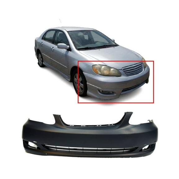 DCP Primed Front Bumper Cover for 2005-2008 Toyota Corolla Sedan S XRS 521190Z939