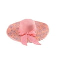 thumbnail image 2 of VONCOS Womens Packable Sun Hat Wide Brim Straw-Like with Bow, Oversized Beach Hat for Women UV Protection Foldable for Travel in Pink, 2 of 3