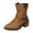 Brown, variant on Ankle Boots for Women Splice Leather Stacked Heel Pointed Toe Zipper Wide Calf Stretch Knit Chelsea Booties