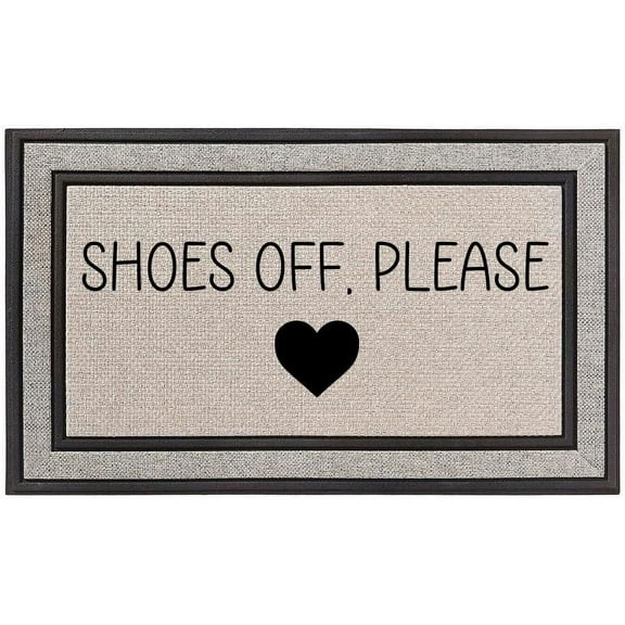 Shoes Off Please Mats for Front Door Entry Front Porch Doormat Non-Slip Carpet Rugs Floor Mat Decorative for Home Bathroom Kitchen Indoor 16x24 Inch