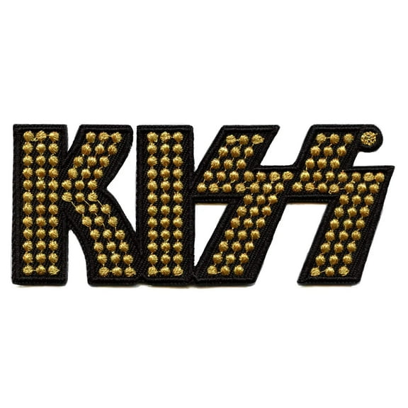 Men's KISS Gold Studded Logo Woven Patch