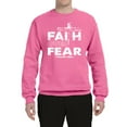 thumbnail image 2 of Wild Bobby, Faith Over Fear Psalm 118:6 White, Inspirational/Christian, Unisex Crewneck Graphic Sweatshirt, Neon Pink, Small, 2 of 3