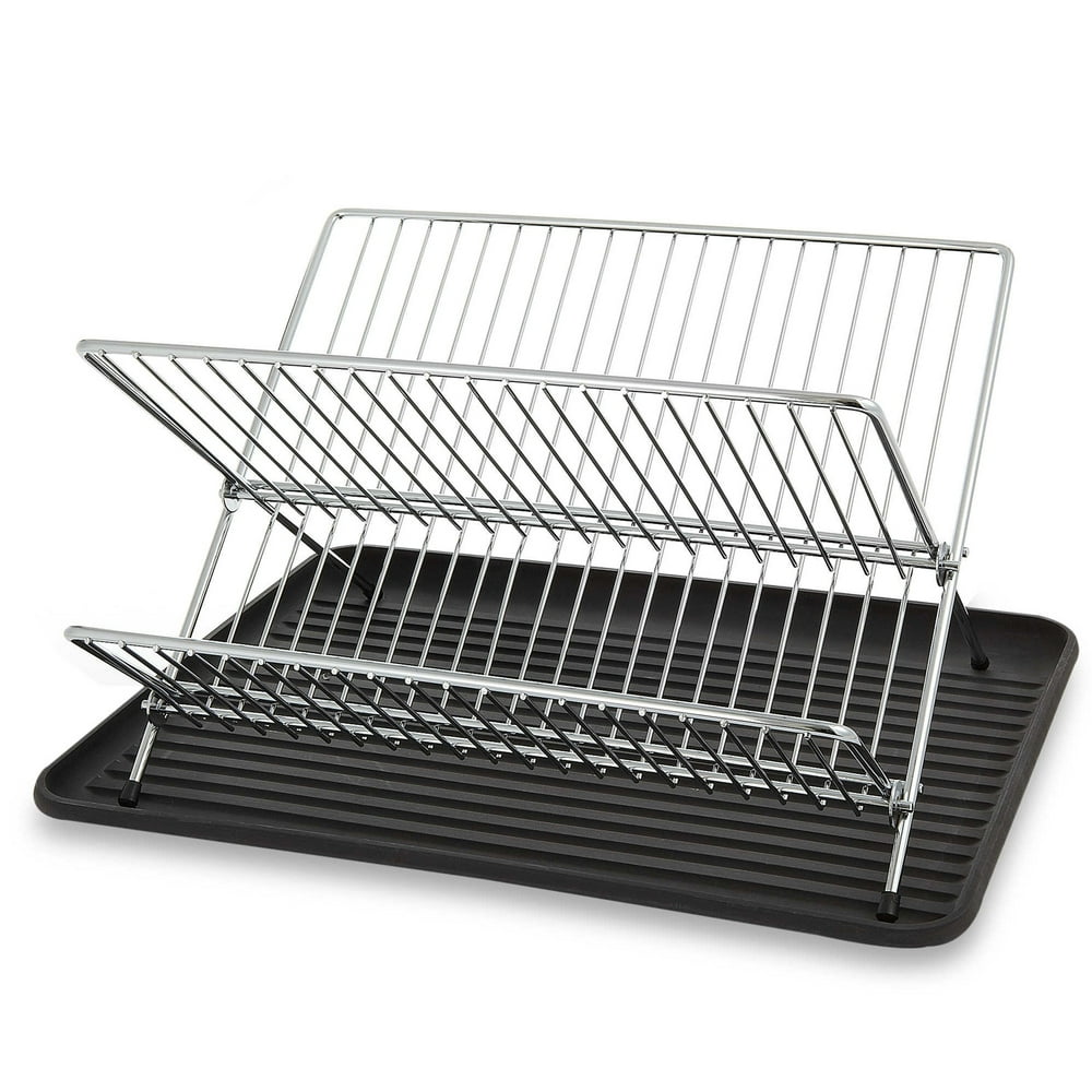 Folding Dish Rack Black 15.7" X 13.6" X 10.6"