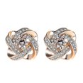 thumbnail image 1 of Pendientes Farfi con forma de flor con incrustaciones de diamantes de imitación, de aleación, para mujer, decoración de flores para fiesta, color blanco, 1 of 4