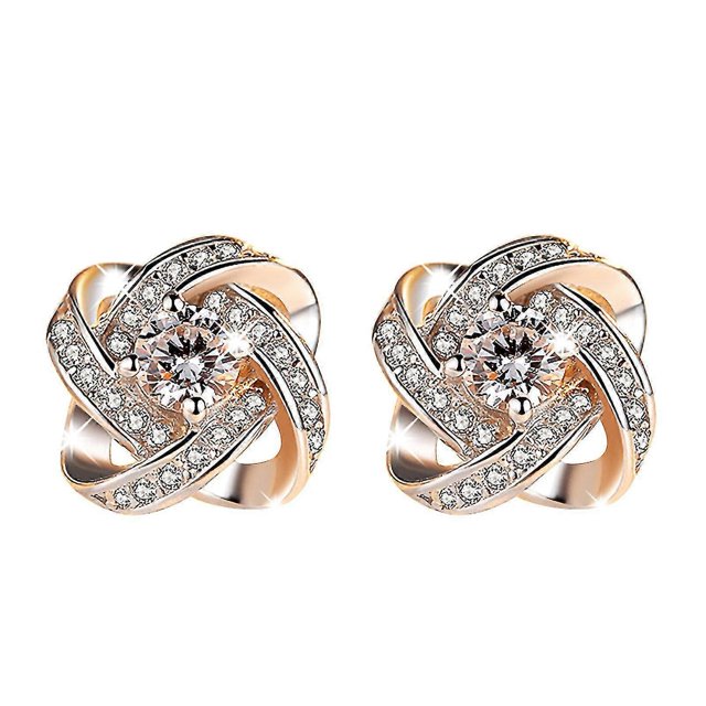 Pendientes Farfi con forma de flor con incrustaciones de diamantes de imitación, de aleación, para mujer, decoración de flores para fiesta, color blanco