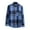 Blue, variant on Yyeselk Mens Plaid Shirt Jacket Casual Striped Long Sleeve Button Up Pocket Cotton Relaxed Fit Shirt Tops Brown XL