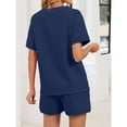 thumbnail image 5 of EASYBRA Women V Neck T Shirt and Drawstring Shorts Set Casual Summer Two Piece Outfit, 5 of 7