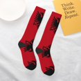 thumbnail image 6 of Women's Knee High Socks Albania Flag Thermal Soft Knee Long Socks, 6 of 7