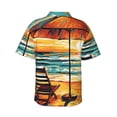 thumbnail image 3 of Balery Beach Umbrella Sunset Print Men's Hawaiian Shirts Short Sleeve Beach Shirt Relaxed Fit Vacation Button Down Shirts-Large, 3 of 9